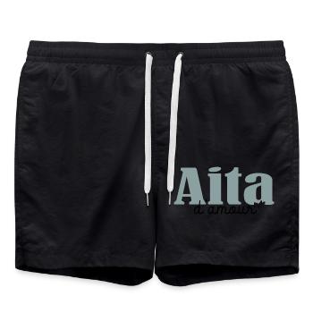 Aita d amour humour papa père basque - Short de bain - noir - Devant - AI Model Male 185 light (185cm)
