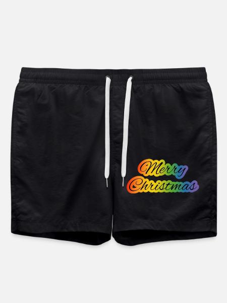 LGBT lgbtqi queer merry christmas regenbogen - Badeshorts - Schwarz