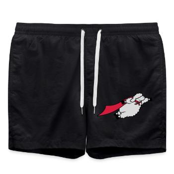 Drôle de mouton super-héros - Short de bain - noir - Devant - AI Model Male 185 light (185cm)