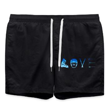 SKI LOVE - Winter Sports - Skiing - Snow Edition* - Swim Trunks - black - Front - AI Model Male 185 light (185cm)