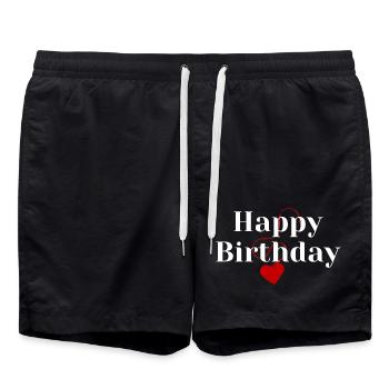 Bon anniversaire - Short de bain - noir - Devant - AI Model Male 185 light (185cm)