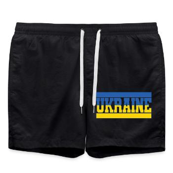 Ukraine and The Flag of Ukraine - Swim Trunks - black - Front - AI Model Male 185 light (185cm)