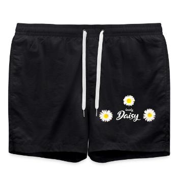 Daisy Goose Fleur Printemps - Short de bain - noir - Devant - AI Model Male 185 light (185cm)