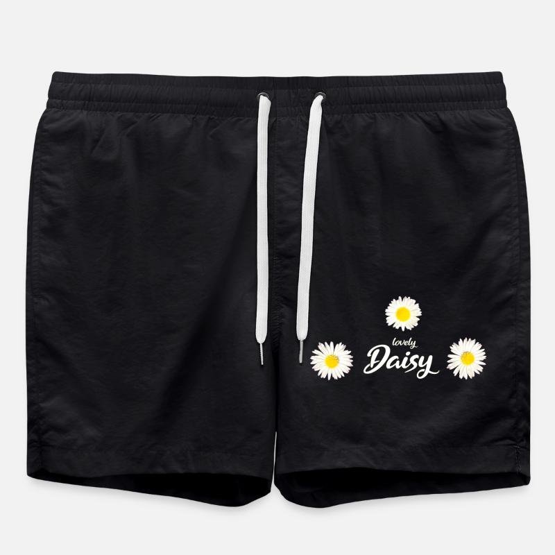 Daisy Goose Flower Spring - Swim Trunks - black
