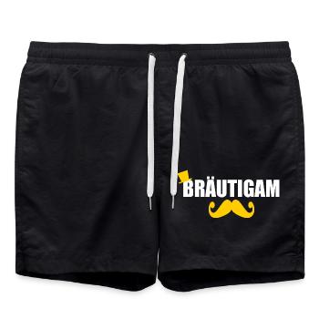 Bräutigam - Badeshorts - Schwarz - Vorne - AI Model Male 185 light (185cm)