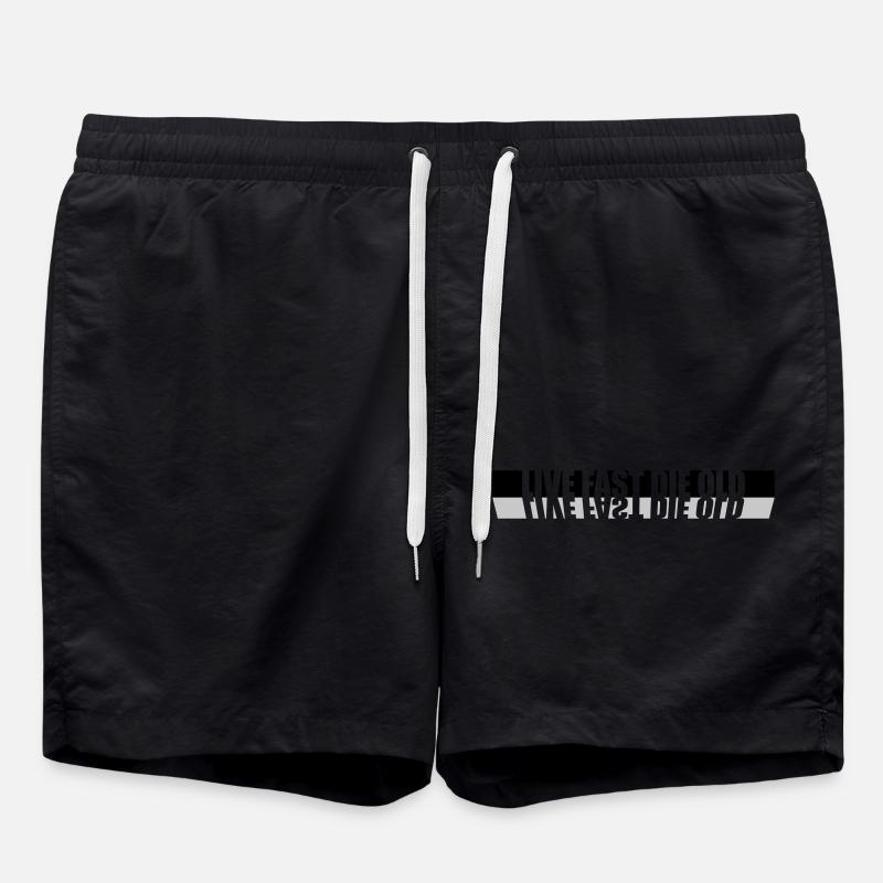 Live Fast Die - Swim Trunks - black