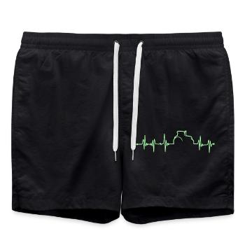 Heartbeat - Bauer - Edition green - Swim Trunks - black - Front - AI Model Male 185 light (185cm)