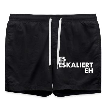 Es eskaliert eh - Badeshorts - Schwarz - Vorne - AI Model Male 185 light (185cm)
