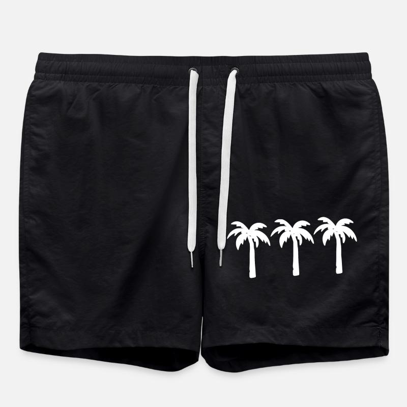 Palm Trees - Hawaii - Swim Trunks - black