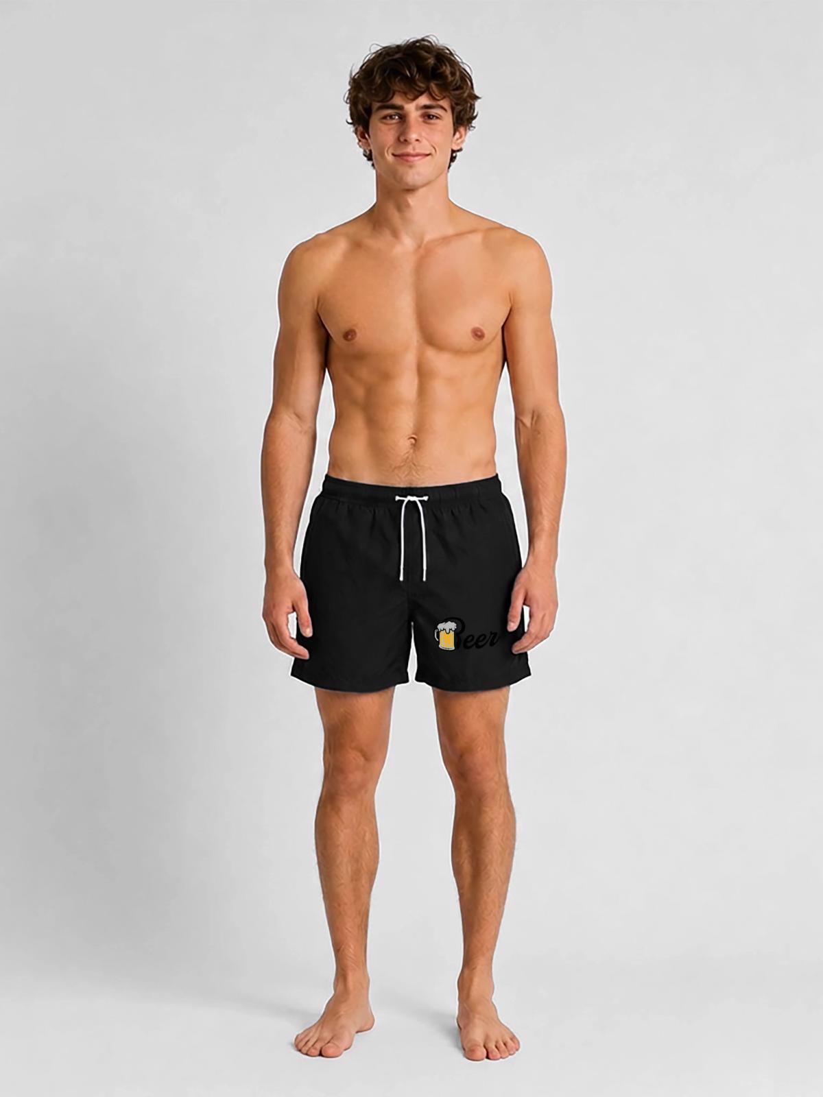 Beer Maßkrug - Swim Trunks - black - Front - AI Model Male 185 light (185cm)