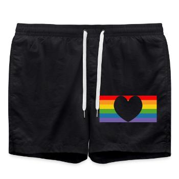 pride regenbogen flag - Badeshorts - Schwarz - Vorne - AI Model Male 185 light (185cm)