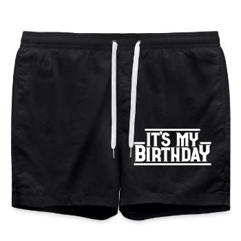 Es ist mein Geburtstag Cooles Geburtstagsparty-Geschenk & Outfit - Badeshorts - Schwarz - Vorne - AI Model Male 185 light (185cm)
