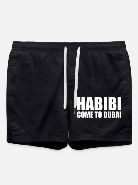 habibi come to dubai - Swim Trunks - black