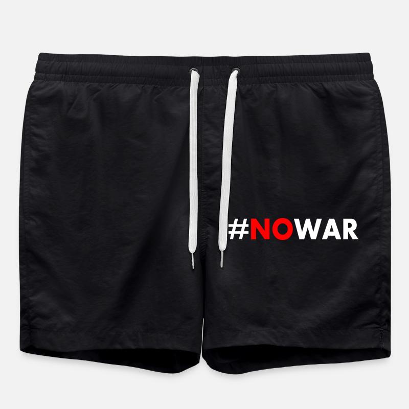 No war - Swim Trunks - black
