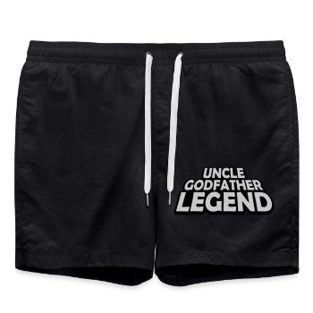 Uncle Godfather Legend Quote - Swim Trunks - black - Front - AI Model Male 185 light (185cm)