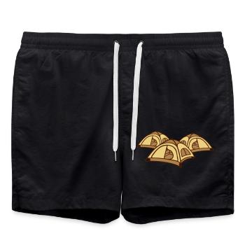 Team Camping Tent Friends - Swim Trunks - black - Front - AI Model Male 185 light (185cm)