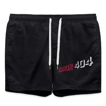 Error 404 Nerd Computer - Swim Trunks - black - Front - AI Model Male 185 light (185cm)