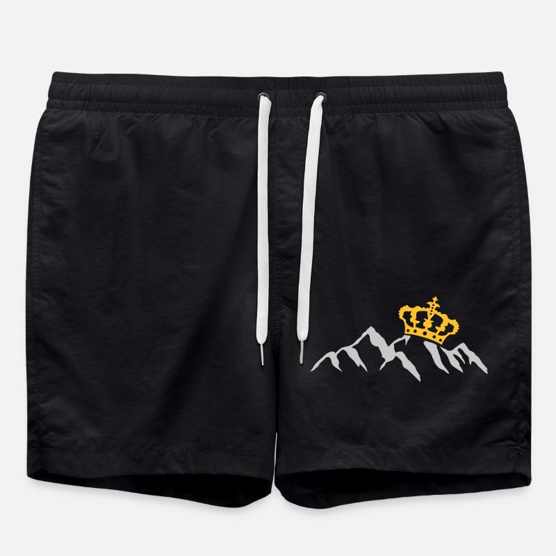 Crown Mountains King Landscape - Swim Trunks - black