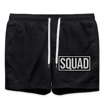 Text Squad Leader Shield - Swim Trunks - black - Front - AI Model Male 185 light (185cm)