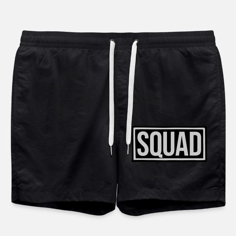 Text Squad Leader Shield - Swim Trunks - black