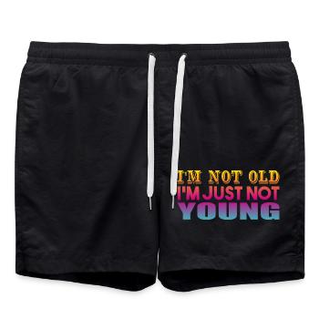 I'm not Old I'm Just Not Young - Swim Trunks - black - Front - AI Model Male 185 light (185cm)
