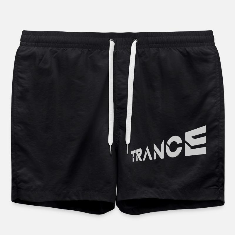 Techno Trance Lettering Music - Swim Trunks - black
