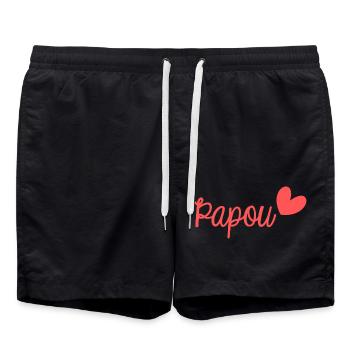 PAPOU. PAPA. FÊTE DES PÈRES. BONNE FÊTE PAPA - Short de bain - noir - Devant - AI Model Male 185 light (185cm)