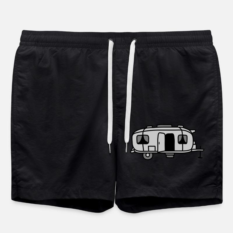 Camping Wagen Comic Design - Badeshorts - Schwarz