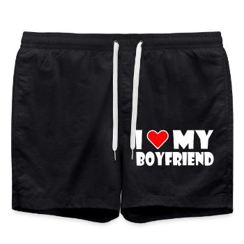 I love my boyfriend - Short de bain - noir - Devant - AI Model Male 185 light (185cm)