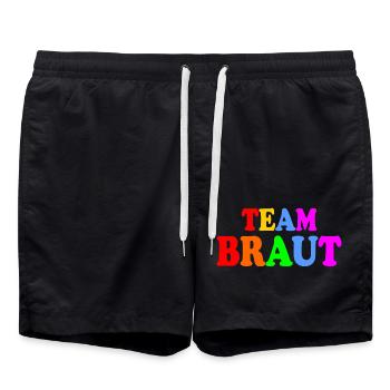 Team groom - Badeshorts - Schwarz - Vorne - AI Model Male 185 light (185cm)