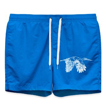 Flying vintage stork in flight - Swim Trunks - cobalt blue - Front