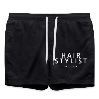 Hair Stylist Est. 2023 Graduated Hair Stylist Gift - Swim Trunks - black - Front - AI Model Male 185 light (185cm)