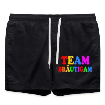 Team bräutigam - Badeshorts - Schwarz - Vorne - AI Model Male 185 light (185cm)