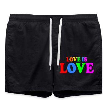 Love is love - Swim Trunks - black - Front - AI Model Male 185 light (185cm)