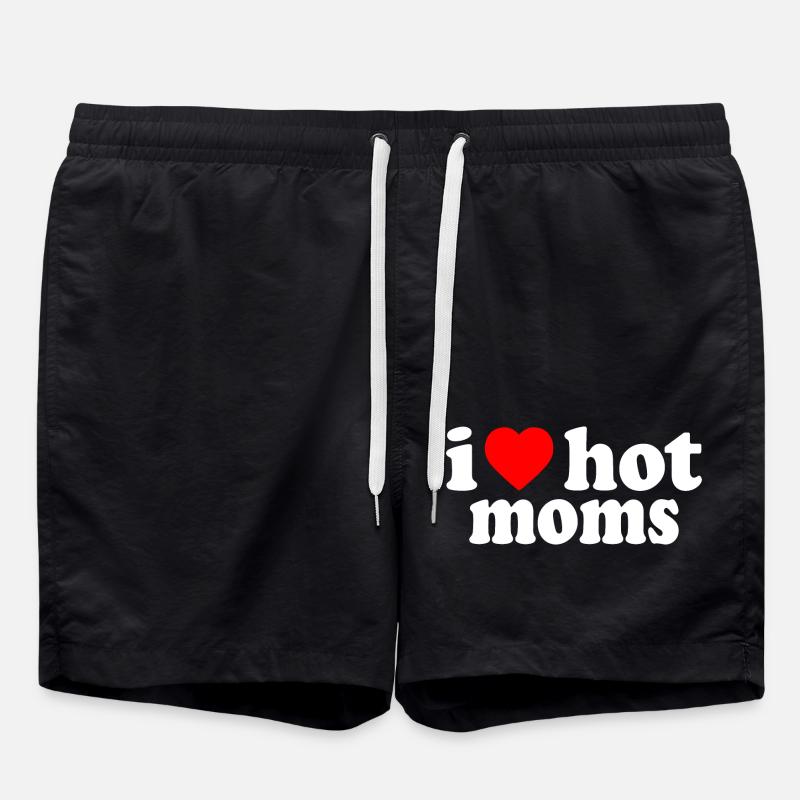 I love hot moms - Swim Trunks - black