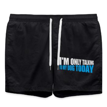 only talking to dog - Swim Trunks - black - Front - AI Model Male 185 light (185cm)