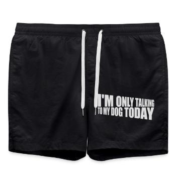 only talking to dog - Swim Trunks - black - Front - AI Model Male 185 light (185cm)