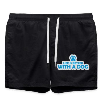 better with a dog - Swim Trunks - black - Front - AI Model Male 185 light (185cm)