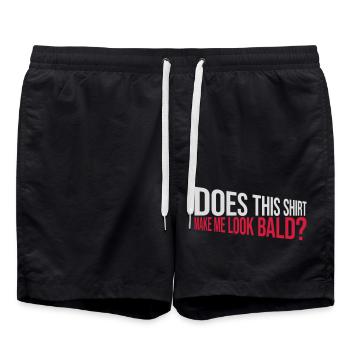 look bald shirt quote - Swim Trunks - black - Front - AI Model Male 185 light (185cm)