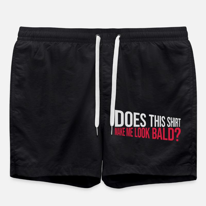 look bald shirt quote - Swim Trunks - black