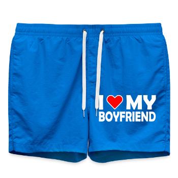 I love my boyfriend - Swim Trunks - cobalt blue - Front