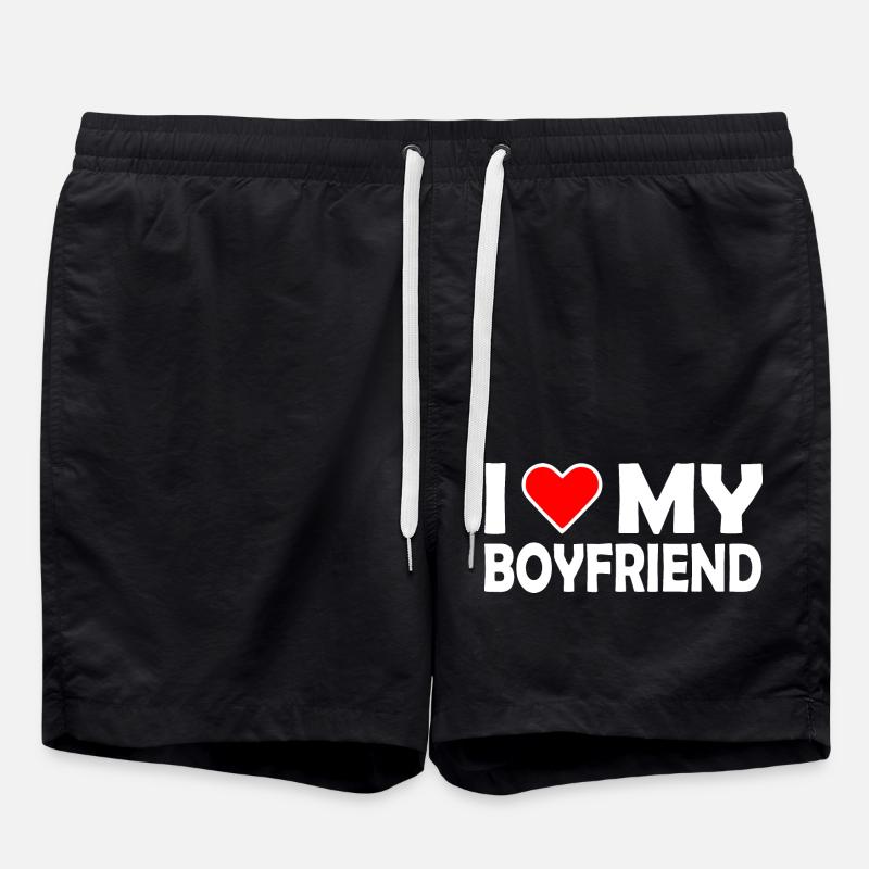 I love my boyfriend - Swim Trunks - black