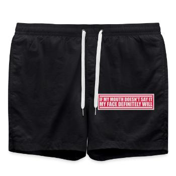 Mon visage le fera certainement - Short de bain - noir - Devant - AI Model Male 185 light (185cm)