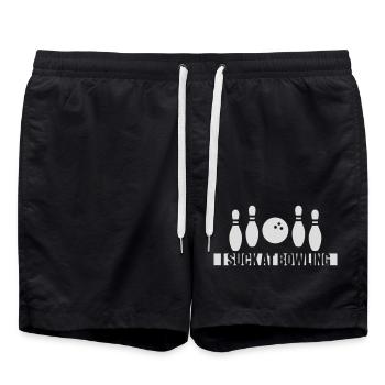 I suck at bowling - Swim Trunks - black - Front - AI Model Male 185 light (185cm)