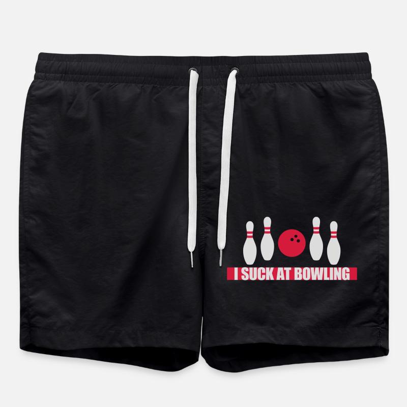 I suck at bowling - Swim Trunks - black