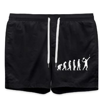 Tennis Tennisschläger Tennisspieler Tennisverein - Badeshorts - Schwarz - Vorne - AI Model Male 185 light (185cm)