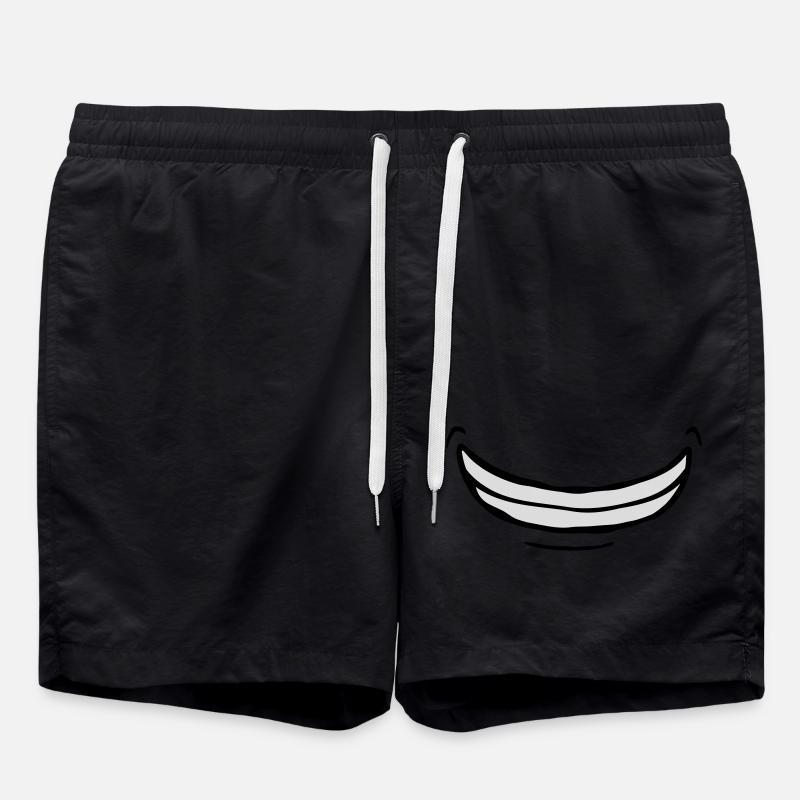 Wide exuberant comic grin - Swim Trunks - black
