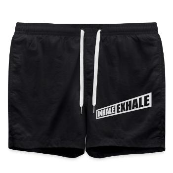 Inspirez expirez Yoga citation - Short de bain - noir - Devant - AI Model Male 185 light (185cm)