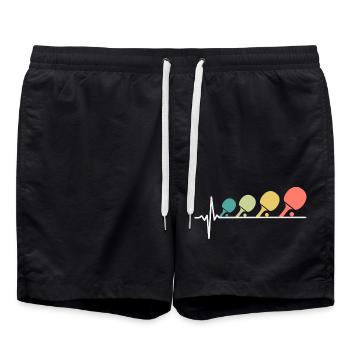 Tischtennis Herzschlag - Badeshorts - Schwarz - Vorne - AI Model Male 185 light (185cm)