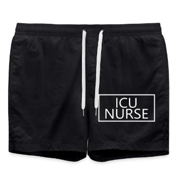 ICU Nurse Proud Graduated Nursing Student Gift - Swim Trunks - black - Front - AI Model Male 185 light (185cm)